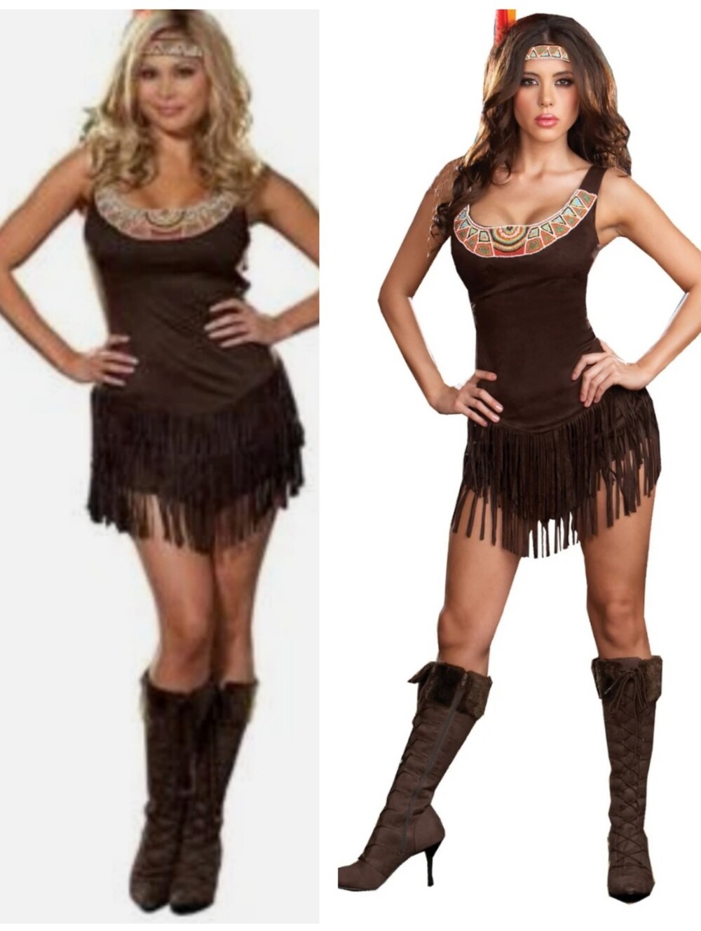 Dreamgirl Pocahottie Women’s Indian Halloween Costume Tribal Native Fringe